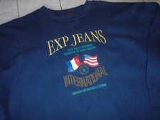EXPRESS JEANS Embroidered Blue Vintage 1990's Women's Oversized Sweatshirt L