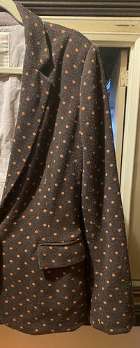 Anthropologie Cartonnier Brown Polka Dot Blazer Jacket with Elbow Patches Size M - Picture 4 of 14