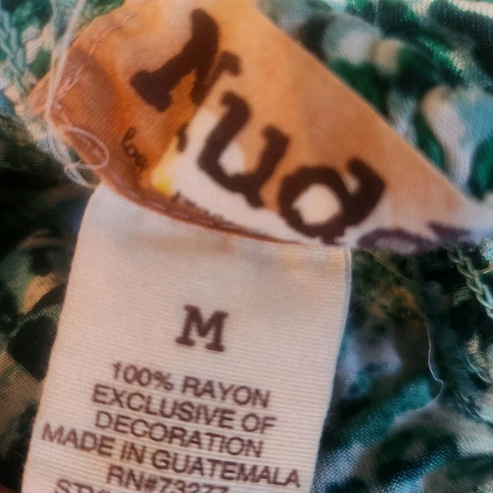 Y2K Babydoll Cami размер M синий зеленый леопард ярусный бак грязи винтажный крючком - Изображение 4 из 4