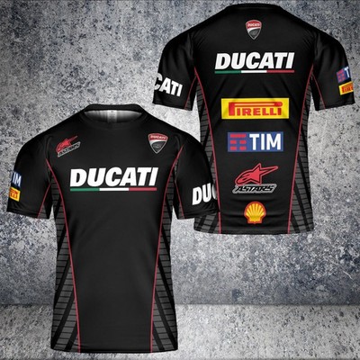 Personalized - Men's Ducati Logo Black Polyester 3D T-Shirt - All Size