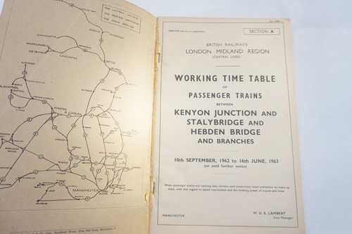 1962 Railway Working Timetable London Midland Sects A B C D E & F Passenger - Picture 2 of 12