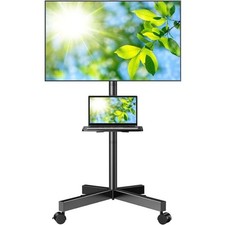 Mobile TV Stand for 23-60 Inch LCD LED Flat/Curved Panel Screen TVs Tilt TV Cart