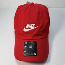 Brand New Nike Club Cap Adult Unisex M/L Adjustable All Red/White logo