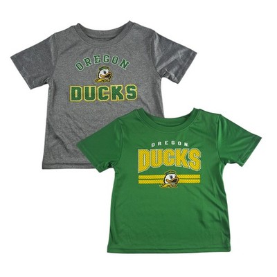 NCAA Oregon Ducks Toddler Boys Poly T-Shirt 2 Pack in Team Colors, 2T