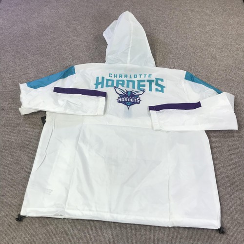 Chaqueta cortavientos Charlotte Hornets para hombre XL blanca verde azulado NBA baloncesto - Imagen 5 de 13