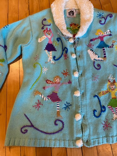 Storybook Knits Fairy Sweater L Pastel Stars Fairytale Cardigan Rare L - Picture 2 of 9