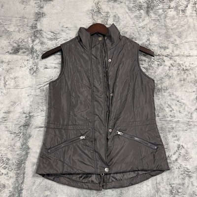 American Rag Cie Womens Black Chevron Quilted Puffer Vest Small S/1626AR FA16