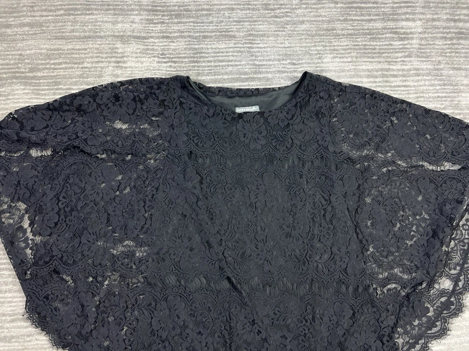 Блузка Kate & Mallory топ женская XL черная с цветочным узором кружевная оверлейная - Изображение 2 из 4