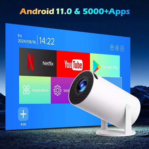 4K LED Smart Android Projector HD 5G WiFi Bluetooth HDMI USB Office Home Theater - Afbeelding 2 van 14