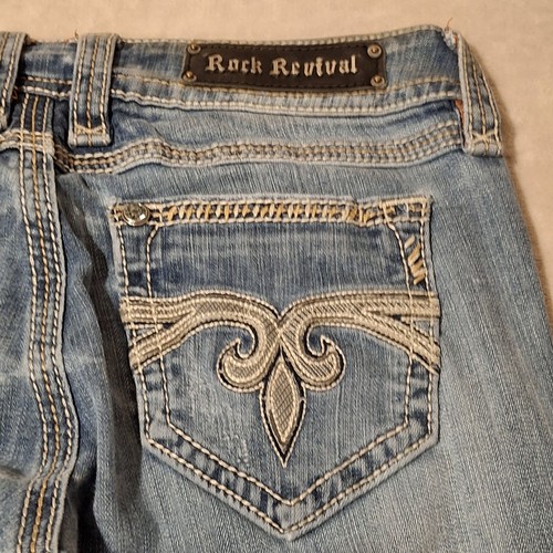 Pantalones de mezclilla para mujer Rock Revival Blake Easy Boot talla 28x31 desgastados - Imagen 11 de 14