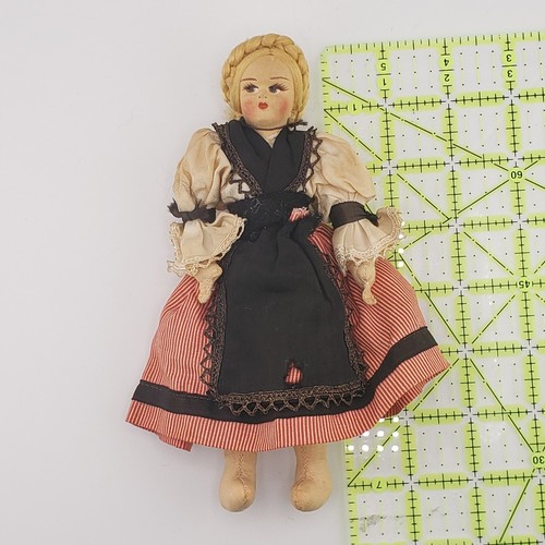 Vintage Italian Doll 50s Souvenir Fabric Painted Face Blond Consuelo Original 7" - Picture 7 of 9