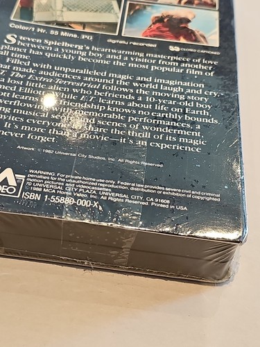 E.T. The Extra-Terrestrial Sealed VHS Green Flap MCA 1988 Side Barcode free ship - Bild 7 von 8