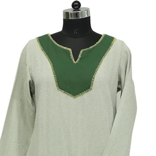 Nordic Runeweave Viking Dress Green Color Hand Embroidery, Herringbone Patter... - Picture 4 of 5