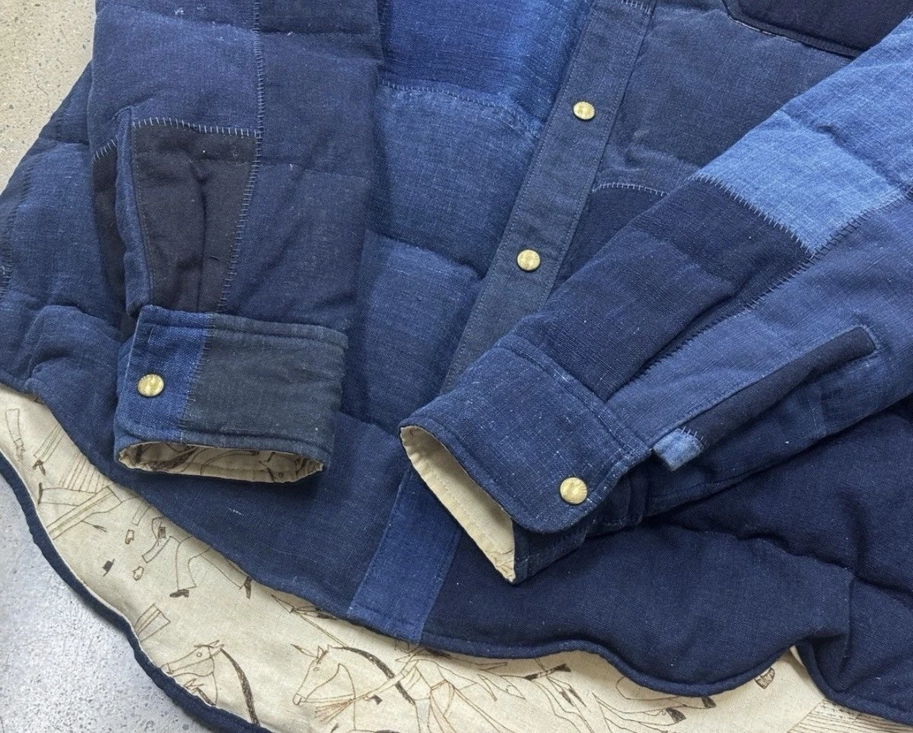 Visvim FW15 ICT Kerchief Down JKT Kofu Made in Japan Indigo Dye Size 3/L Rare - product detail image 6
