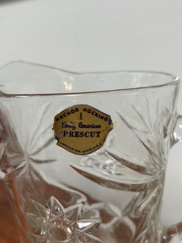 Anchor Hocking Prescut Clear Pitcher Set W/ Creamer And Open Sugar Bowls - Picture 9 of 9