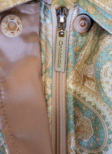Crocodile Ladies Japan Brand Jacket Pink Green Paisley Small Satin RARE Vintage - Picture 4 of 15