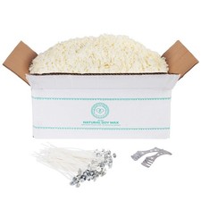 Soy Candle Wax Kit - 10 lb Wax Flakes with 100 Cotton Wicks and 2 Wick Holder...