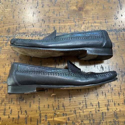 Magnannl schwarz echte Straußen Halbschuhe elegante Schuhe Größe 10 M $ 795 - Bild 11 von 15