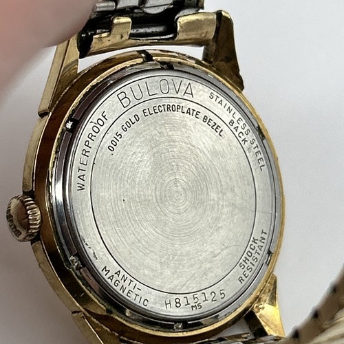 Vintage Bulova Watch Antimagnetic Waterproof Automatic Gold Plated Bezel RUNS! - Picture 10 of 11