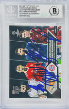 2021-22 Topps UCL Signed Messi Ronaldo Lewandowski Benzema #136 Beckett 14917932
