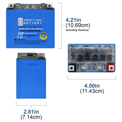 Mighty Max 12V 6AH GEL Battery for Honda 50 NPS50 Ruckus 2003-2014 - Picture 2 of 6