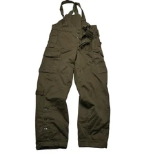 Vintage Austrian Army Bib Pants Mens Medium Olive Green Insulated Cargo 80s