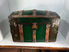 Victorian Dometop Steamer Trunk. Nicely Restored