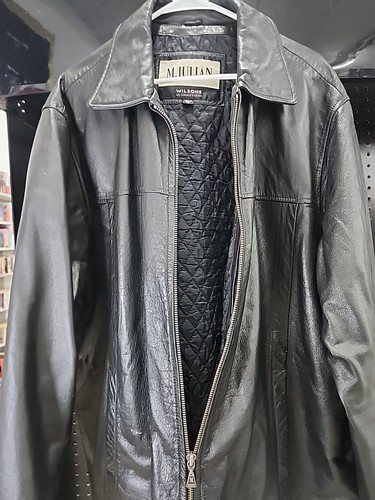 M Julian Wilsons Black Leather Jacket Thinsulate Quilted Liner Men’s XL - Picture 5 of 8