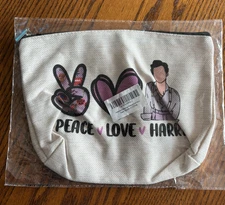 PEACE LOVE HARRY Cosmetic Zippered Travel Accessories/Makeup Bag** New/Free Ship