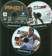 PS2, Lot of 3 Basketball Video Games, Used, No Cases!