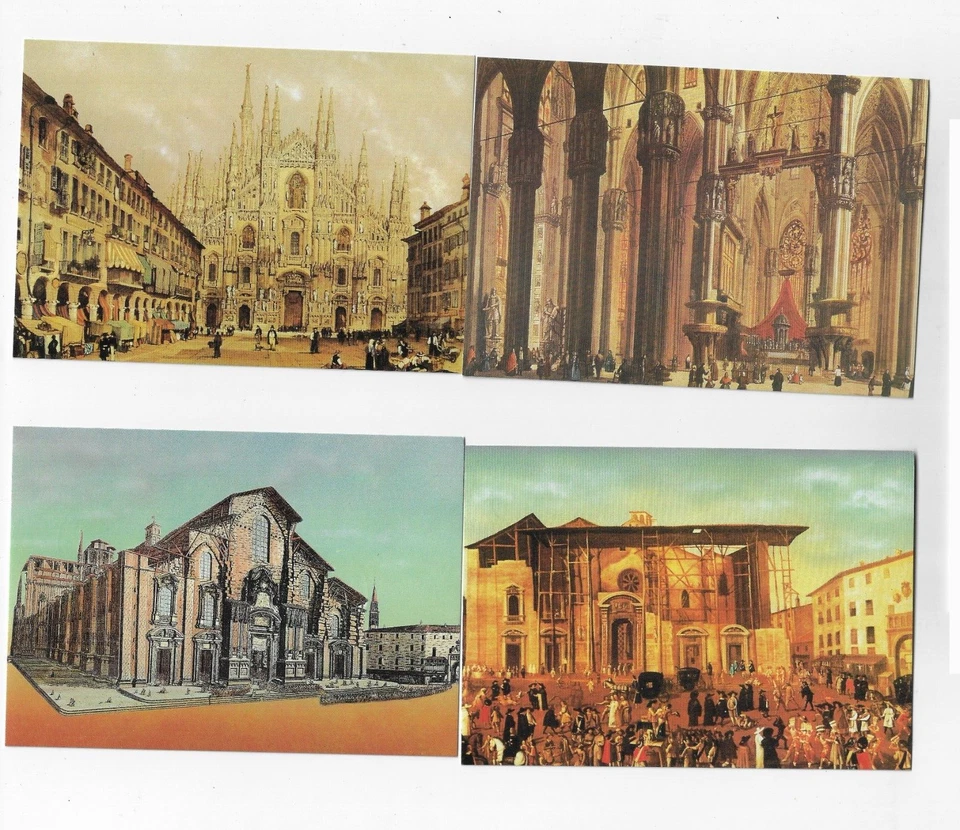 1986 Vatican 4 Postcards Post Dome Di Milano IN Pack Unused FDC - Image 2 of 4
