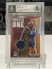 PAU GASOL HOF Signed 2005-06 Topps Chrome CHOSEN 1 Jersey Relic Card #/400 (BAS)
