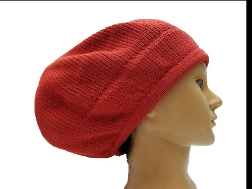 Red Beret Tam Hat Rasta Slouch Beanie Crochet Cap Dreadlocks Dreads Hair M/L Ras - Picture 2 of 6