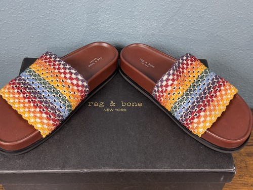 Rag &Bone Bailey Sandals Women’s Slides Size 5 Multi Color Knit MSRP $325 - Picture 2 of 8