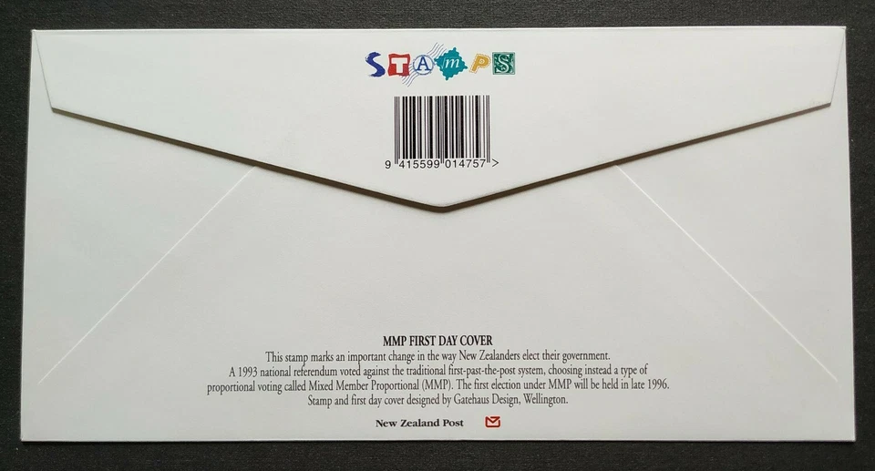 1996 New Zealand 1st Election under MMP Mixed Member Proportional 2v Stamps FDC - Image 3 of 3