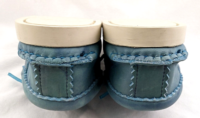 靴 a...k...1225BEAMSBOY YUKETEN YUKETEN Men's Leather Moccasin Boat Shoes TIE DYE Blue Size