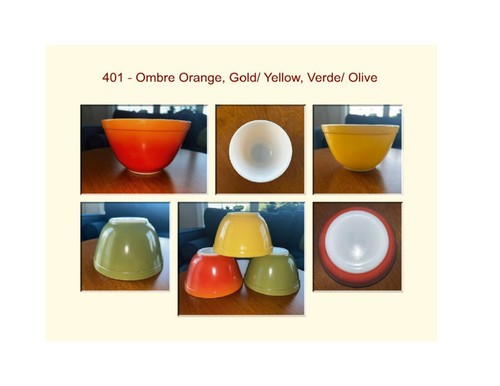 Cuencos mezcladores vintage PYREX - 401, 403, 404 - COLORES SÓLIDOS - se venden individualmente - Imagen 3 de 8