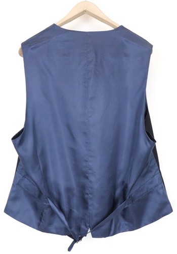 Suitsupply Ferrara Mens Gilet UK52L Pure Wool Blue V Neck Single Breasted - Picture 2 of 7