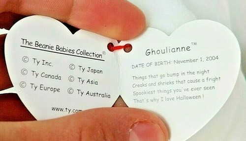 Halloween TY Original Beanie Babys 2er Set: Pumkin' (1998) und Ghost (2004) - Bild 5 von 12