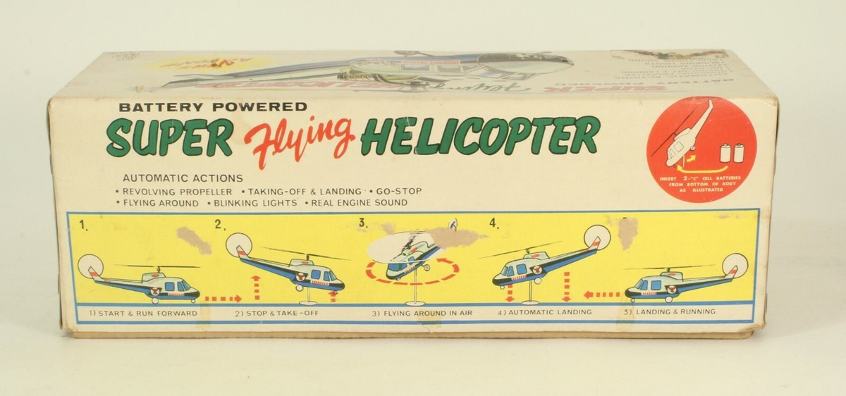 Super Flying Helicopter Metal Battery Powered T.P.S. Japan