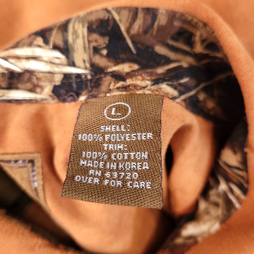 North River Outfitters Men's Button Up Shirt Camo Elbow Patch Brown Size L - Picture 8 of 10