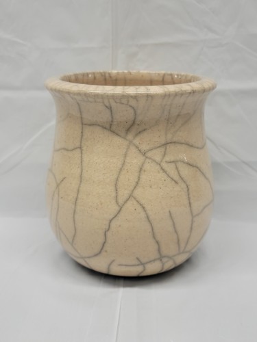 Kerry Gonzalez raku pottery VASE  5.5 INCH  / crackle glaze raku pottery # 4589 - Picture 3 of 24