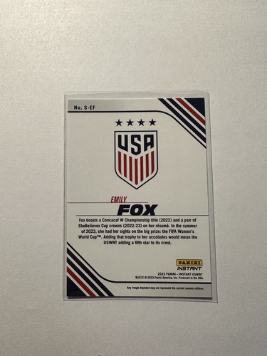 World Cup 2023 Panini EMILY FOX Team USA USWNT Studio # S-EF Mint - Picture 3 of 4