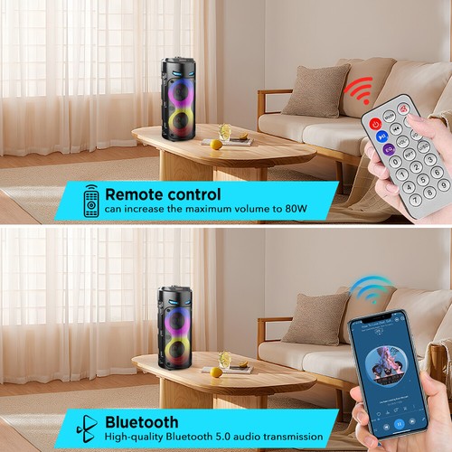 Portable Bluetooth Speaker Sub Woofer Heavy Bass DJ Party Speakers Sound System - Picture 14 of 16