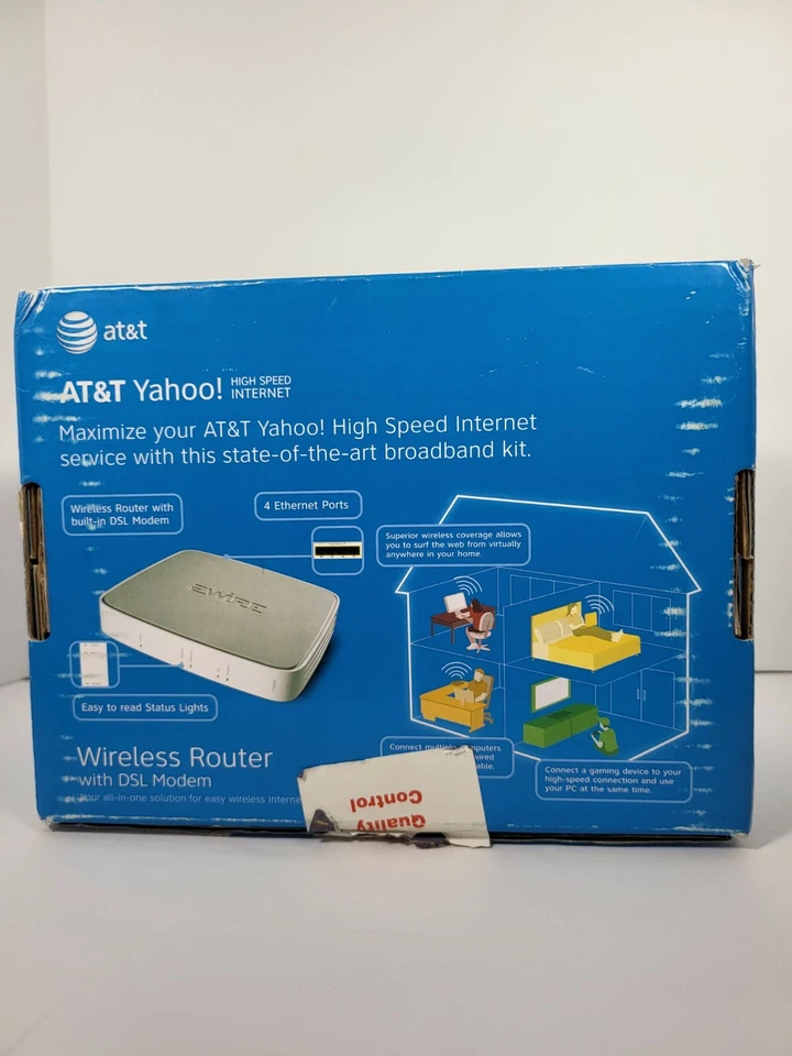 AT&T Wireless Router Modem Gateway 2701HG-B New Open Box MISSING POWER SUPPLY! - Image 3 of 4