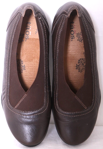 Taos braune bequeme Leder-Slipper elastische Loafer Ballerinas Damenschuhe 7 - Bild 5 von 10