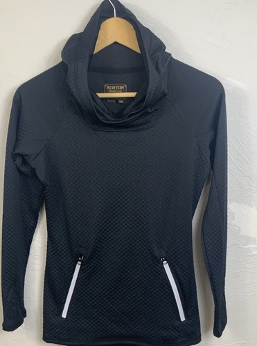 Burton Women's DryRide Hoodie Pullover Snowboard Base Layer Black Size XS - Afbeelding 1 van 10