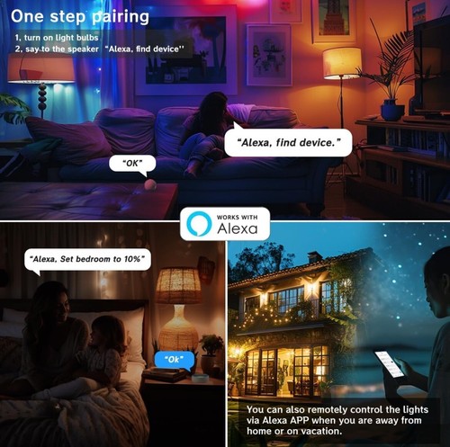 Stone Smart Light Bulbs 130W Equivalent, Color Changing Light Bulb - Picture 3 of 7
