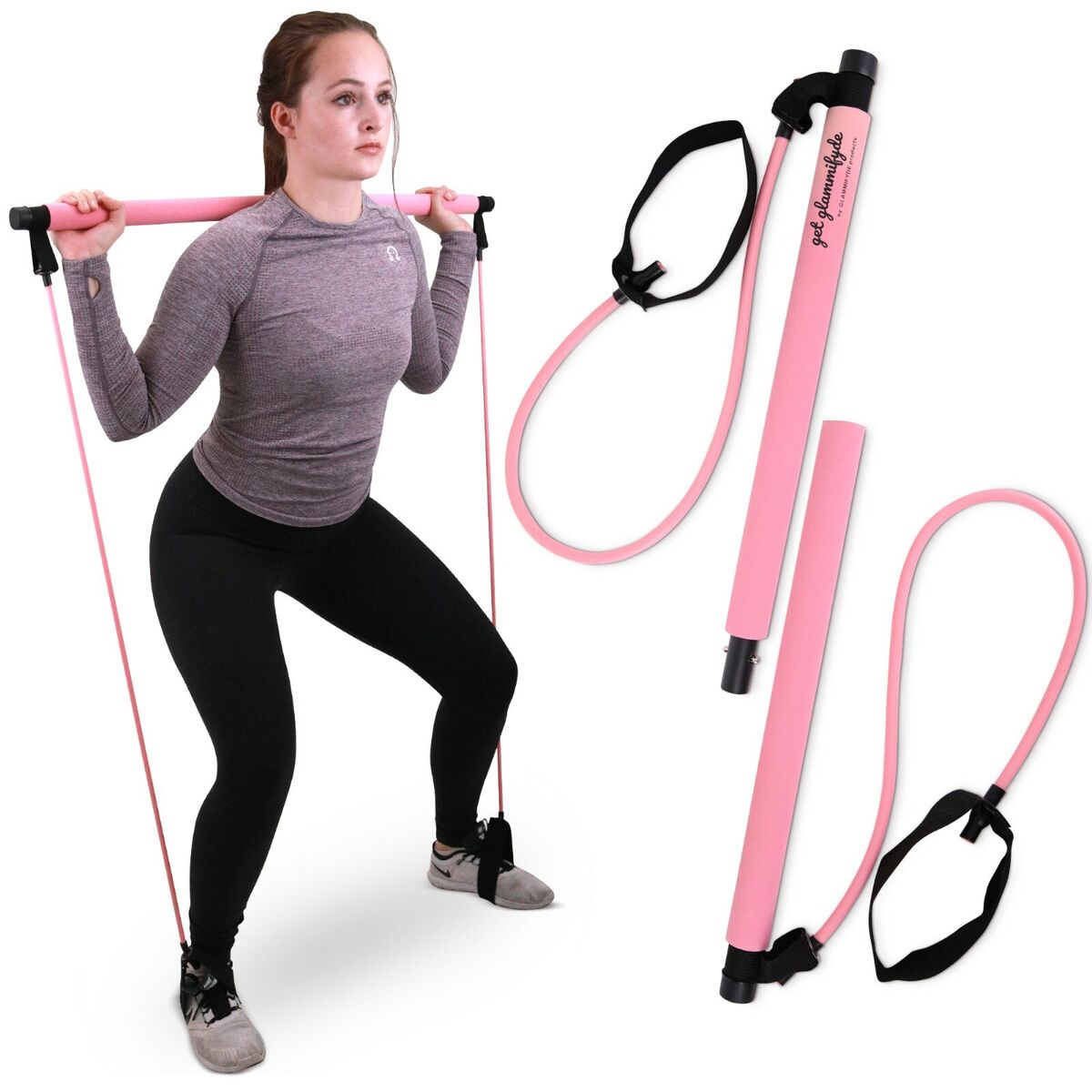 N A Pilates Bar Kit with Resistance Bands,Yoga Resistance Bands