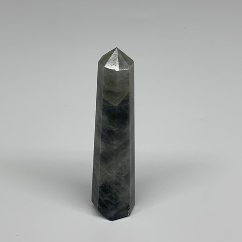 69.9g, 3.7"x0.8", Labradorite Tower Point Crystal @Madagascar, B31296 - Picture 9 of 13